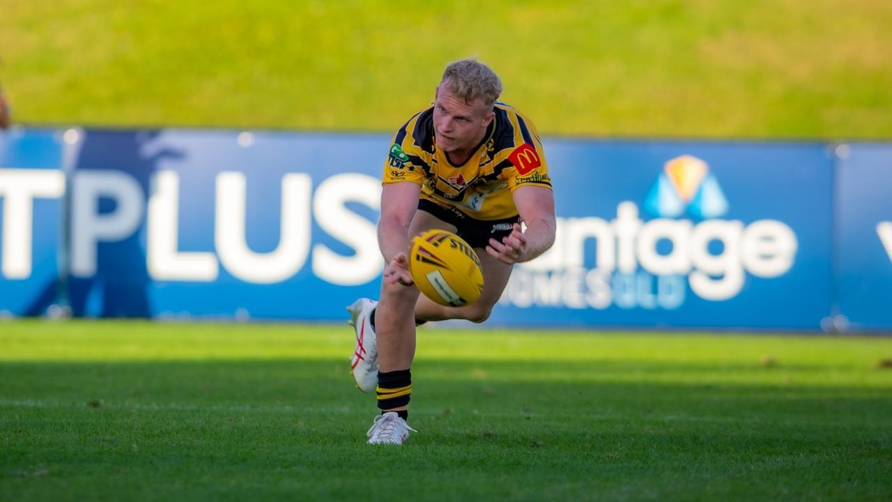 Sunshine Coast Falcons Colts player Blake Ginman in action. Picture: Phil Bradeley.