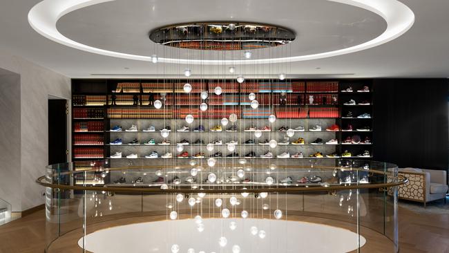 The penthouse features an entire wall of sneakers worth more than $1m. Image supplied.