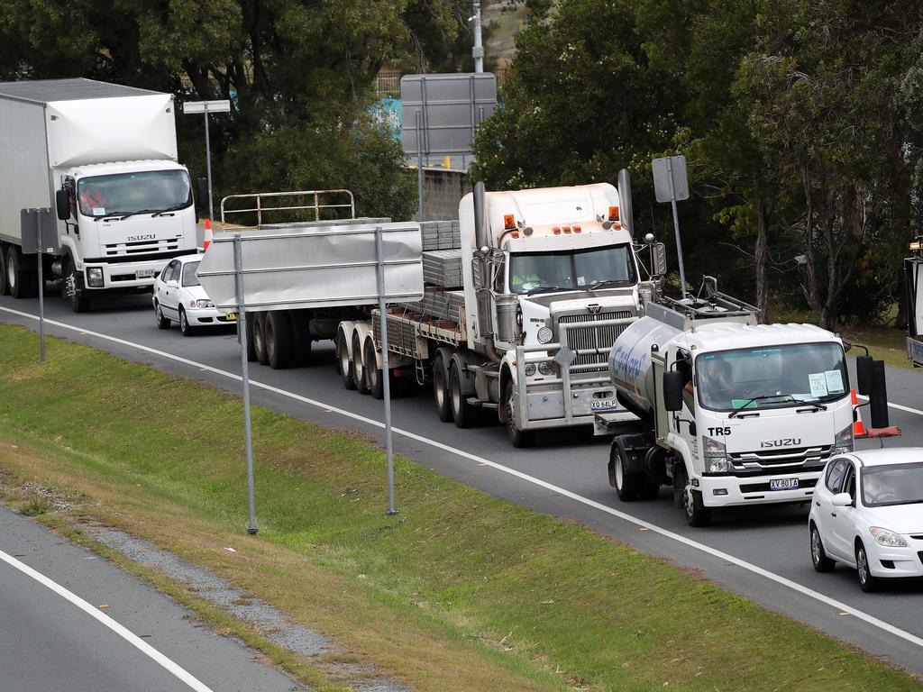 A surge of traffic is anticipated at the Queensland border. Picture: NIGEL HALLETT