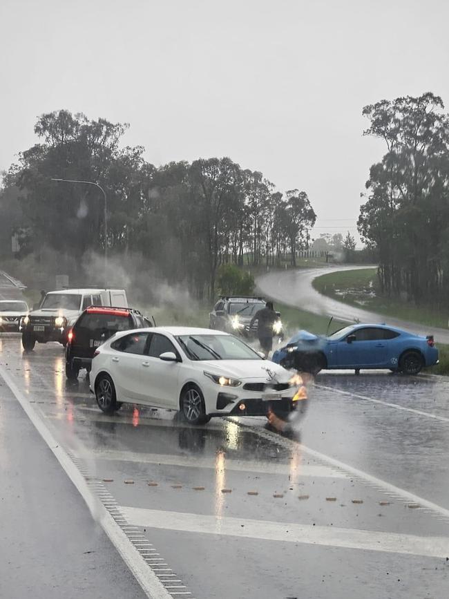 A patient was trapped in their car after a head on crash in Tinana on Monday.