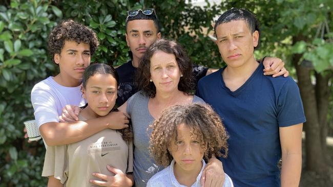 Arthur, Kataya, Isaiah, Leanne, Daniel and Zeek Stanley are mourning the loss of their brother and son Brad. Picture: Ryan Young