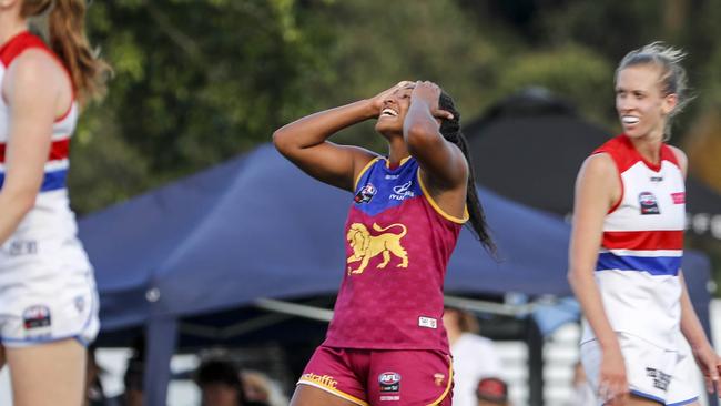 Sabrina Frederick-Traub wants her shot at goal back after missing. Pic: AAP