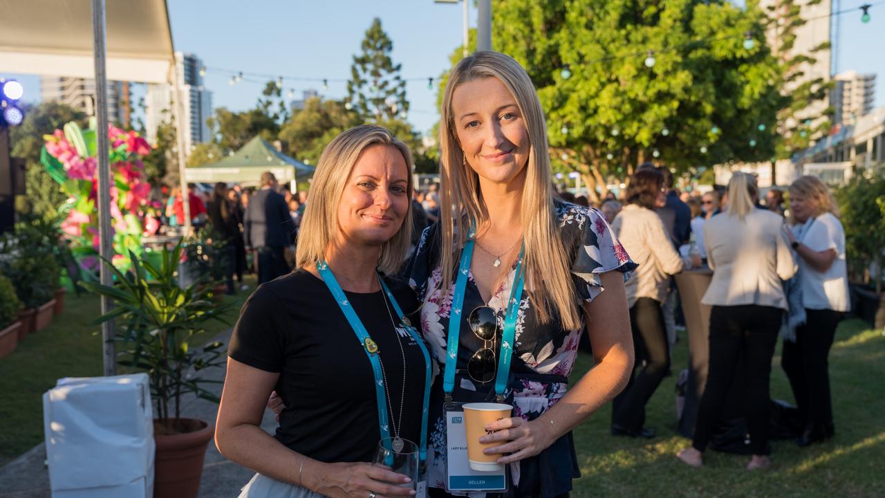 Tiffany Callaghan and Stacey Cain for The Pulse at the Australian Tourism Exchange at the Gold Coast Convention and Exhibition Centre, May 4 2023. Picture: Steven Grevis