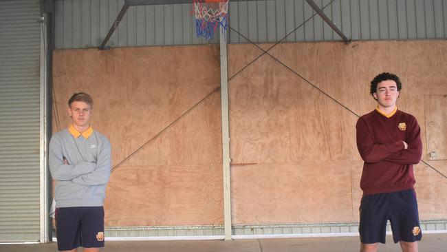 Gympie Basketball - Jy Corbet and Brandon Albrecht ready for basketball training to return. Photo: Bec Singh