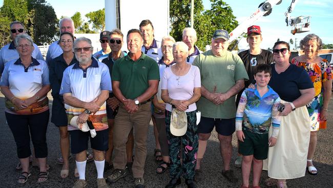 Hinchinbrook MP Nick Dametto, centre front, with residents of Forrest Beach. On behalf of the community, the KAP deputy leader thanked Telstra, Ergon, contractors and technicians who built the macro tower that has improved telecommunications issues in the North Queensland town. Picture: Cameron Bates