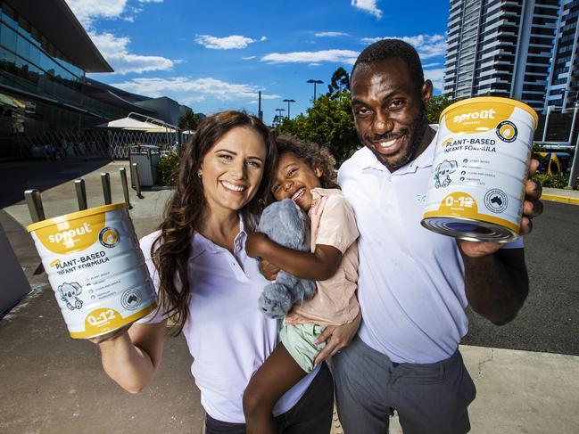 Queensland company Sprout Organic which created the worldÃs first organic vegan baby formula has been awarded with the World Food Innovation Award for ÃBest ChildrenÃs ProductÃ during a special ceremony in association with International Food and Drink Event in the UK.Jenna and Selasi Berdie with their son Kingston, 3.Picture: NIGEL HALLETT