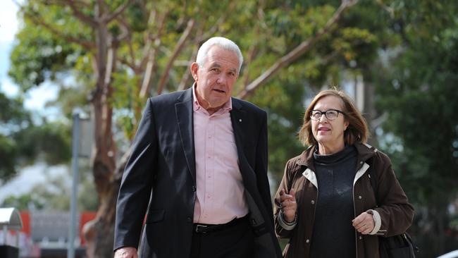 Viv May walking with a local resident during his time as administrator at Cumberland Council in 2017. He endeavours to meet with residents in every village in the Wingecarribee Shire.