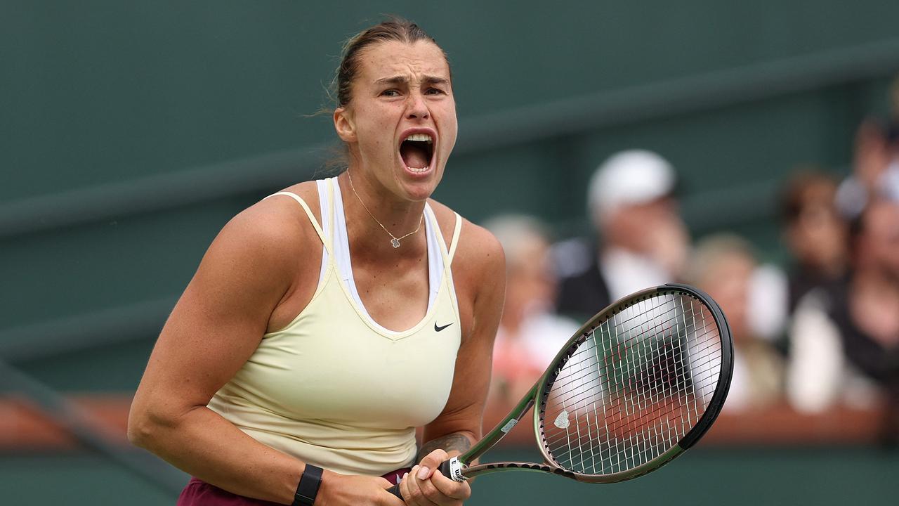 Aryna Sabalenka was ruined by double faults. Picture: Julian Finney/Getty