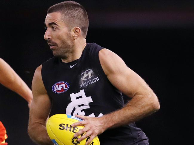 AFL Round 4. Carlton vs. Gold Coast Suns at Etihad Stadium . Carlton's Kade Simpson      . Pic: Michael Klein