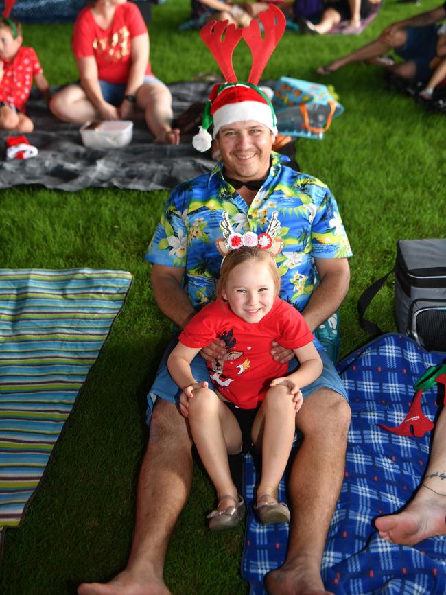 Carols by Candlelight at Riverway 2022. Nathan Codega with Hannah, 5. Picture: Evan Morgan