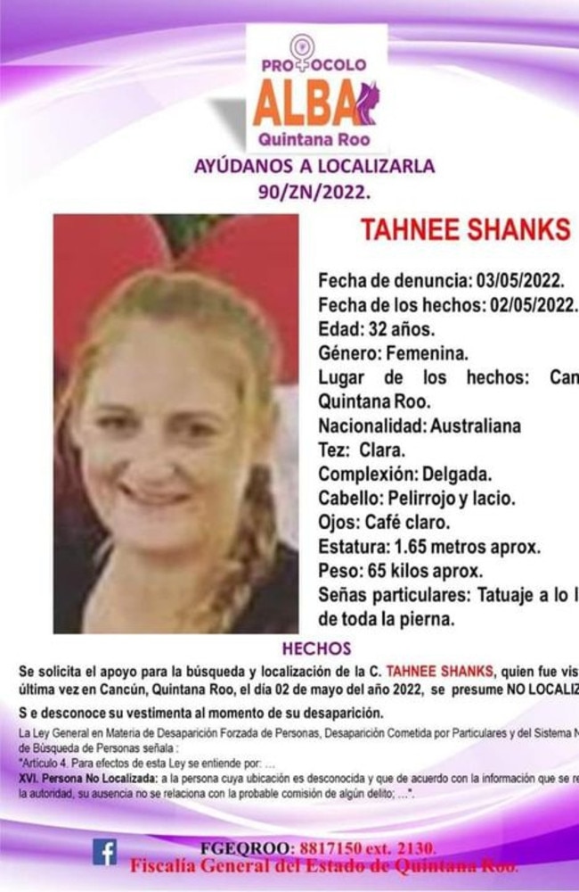 Whitsundays woman Tahnee Shanks has gone missing in Mexico. Her daughter Adelynn (correct) was found alone at a church. Reports suggest the father is missing too. Picture: Facebook