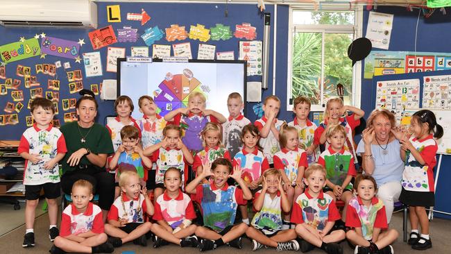 MY FIRST YEAR: Funny faces. Chevallum State School Prep Family. Picture: Patrick Woods.