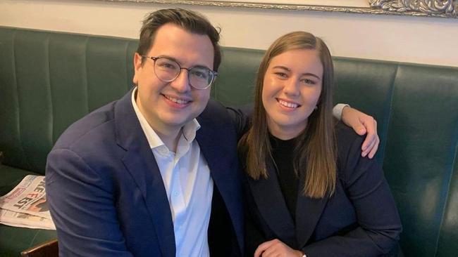 Brittany Higgins and her partner David Sharaz. Picture: Instagram