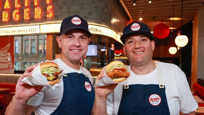 Nik Rollison and Mike Tripp founders of Slim's Quality Burger. Picture: Justin Lloyd.