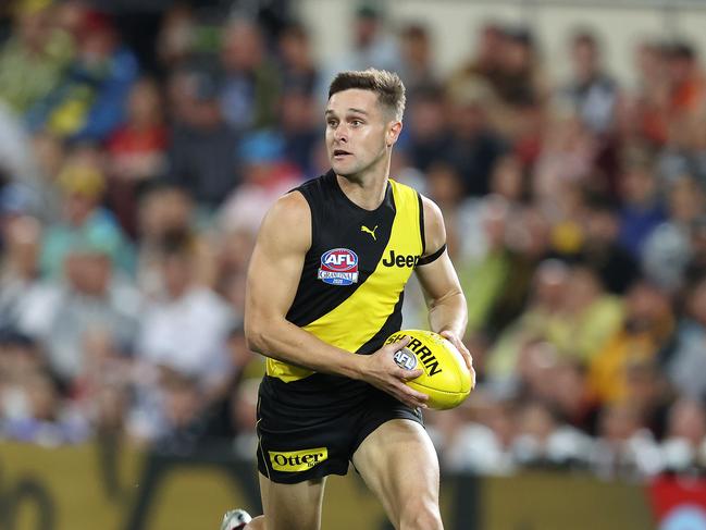 2020 AFL Grand Final match between the. Richmond Tigers and the Geelong Cats at the Gabba on October 24, 2020 in Brisbane, Australia. Jayden Short of the Tigers Picture : Michael Klein