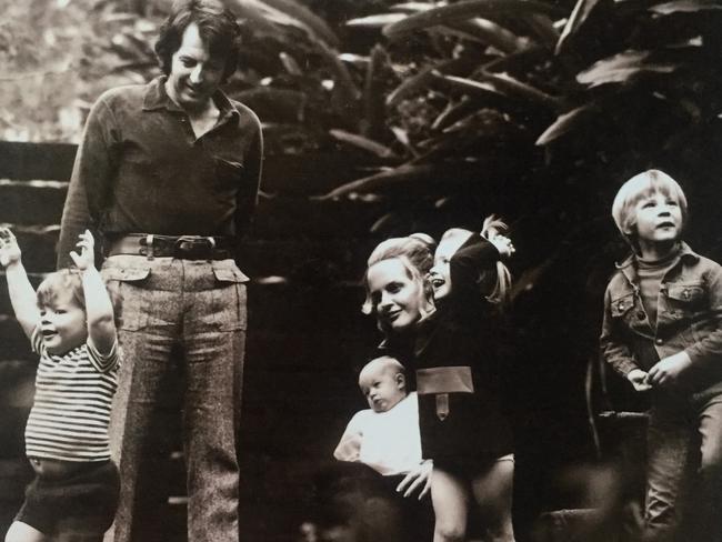 Quentin Bryce and her husband Michael with her children Jack, Revy, Rupert and Chloe. Picture: Supplied