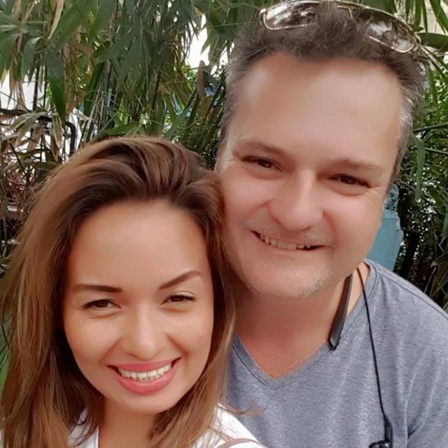 Jason Madden with his wife Helen, in the Philippines. Picture: Supplied