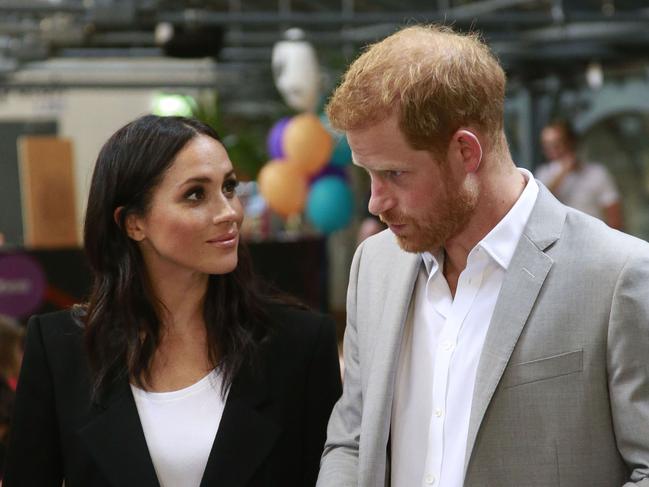 Prince Harry and wife Meghan, Duke and Duchess of Sussex visited the Dogpatch startup hub in Dublin together. Picture: Nick Bradshaw/AFP