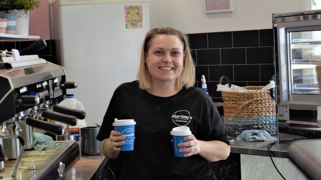 Jami Austin serving up coffees at Marissa’s Espresso