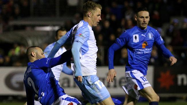 Trent Buhagiar scored a double for Sydney FC. Picture: AAP