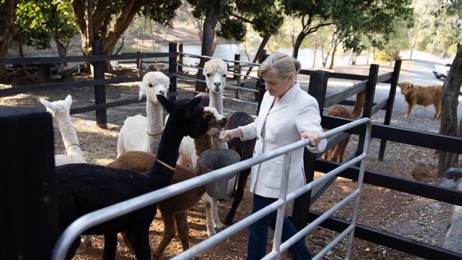 Karen Williams at home with her animals. Picture: David Kelly