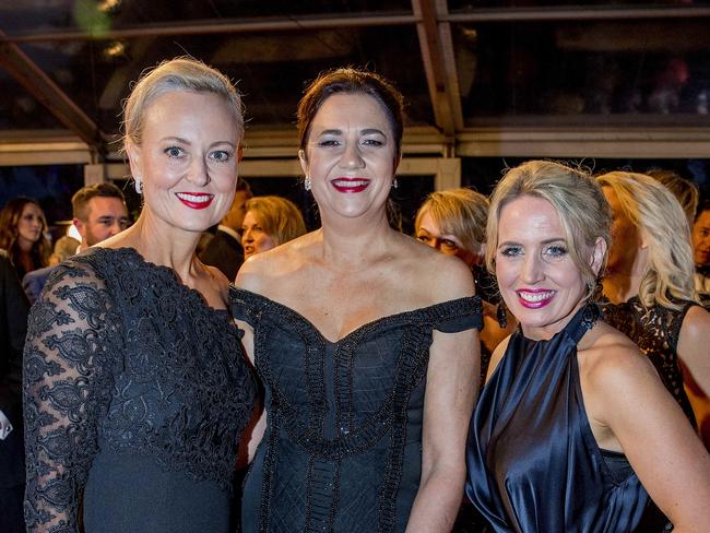 Screen Queensland CEO Tracey Vieira, Queensland Premier Annastacia Palaszczuk and Tourism Minister Kate Jones on the red carpet at the 60th annual TV Week Logie Awards at The Star Gold Coast. .Picture: Jerad Williams