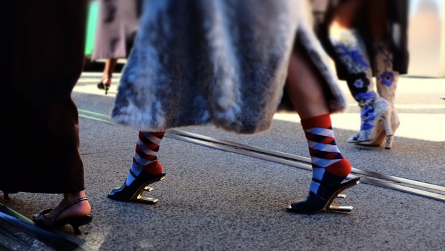 Borrowing the boyfriend’s socks. Picture: news.com.au/James Weir