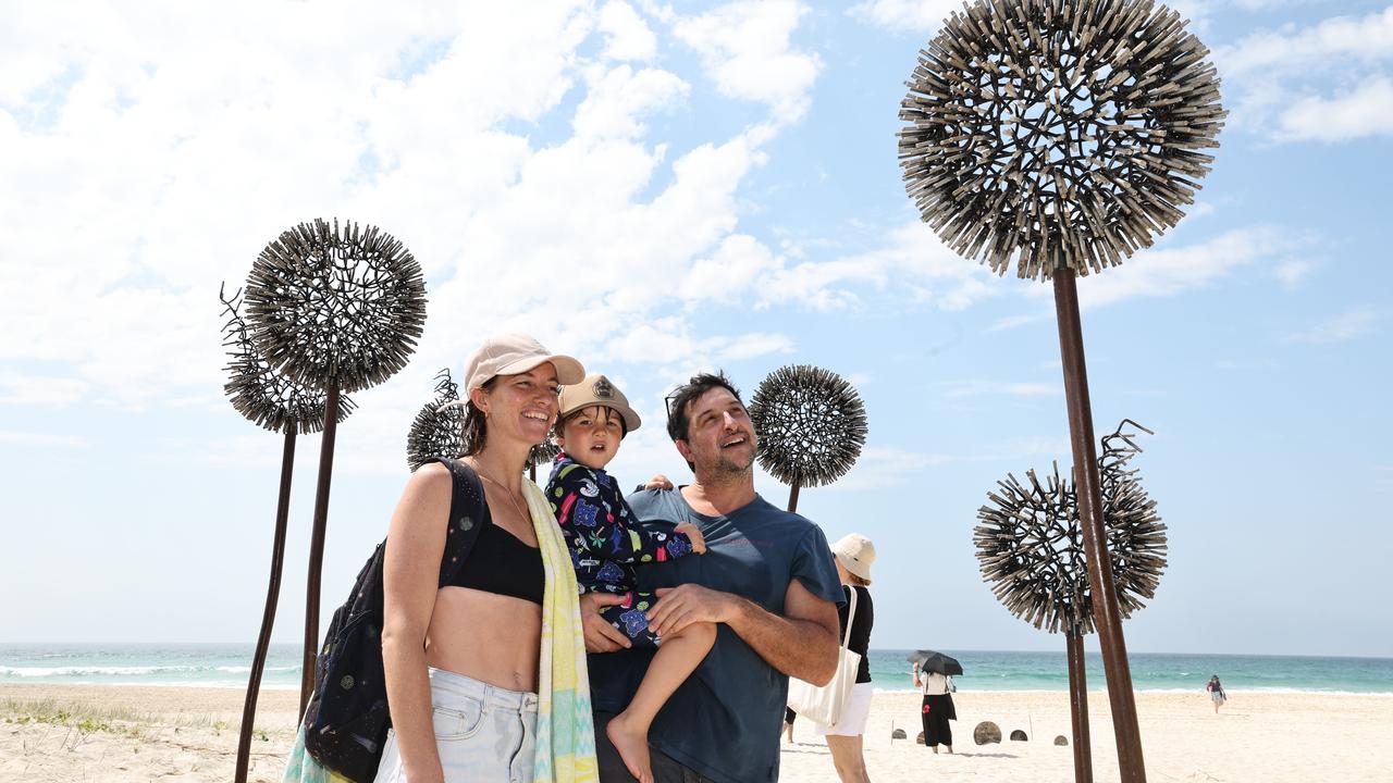 Swell Festival at Currumbin. Shellina Blake , Mark Todarello, and Koa Todarello Currumbin waters with The Dandelion Series. Picture Glenn Hampson