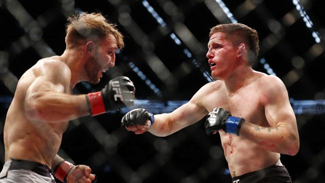 Jamie Mullarkey and Brad Riddell go to war at UFC 243. Picture: Sam Ruttyn