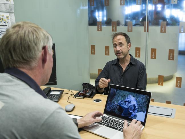 Reporter Charles Miranda assisted Dutch police at Amsterdam airport to handle the full version of MH17 footage. Picture: Ella Pellegrini