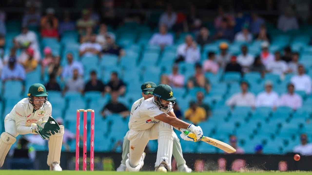 Mohammad Rizwan continues to frustrate Australia early on day four. Picture: Getty