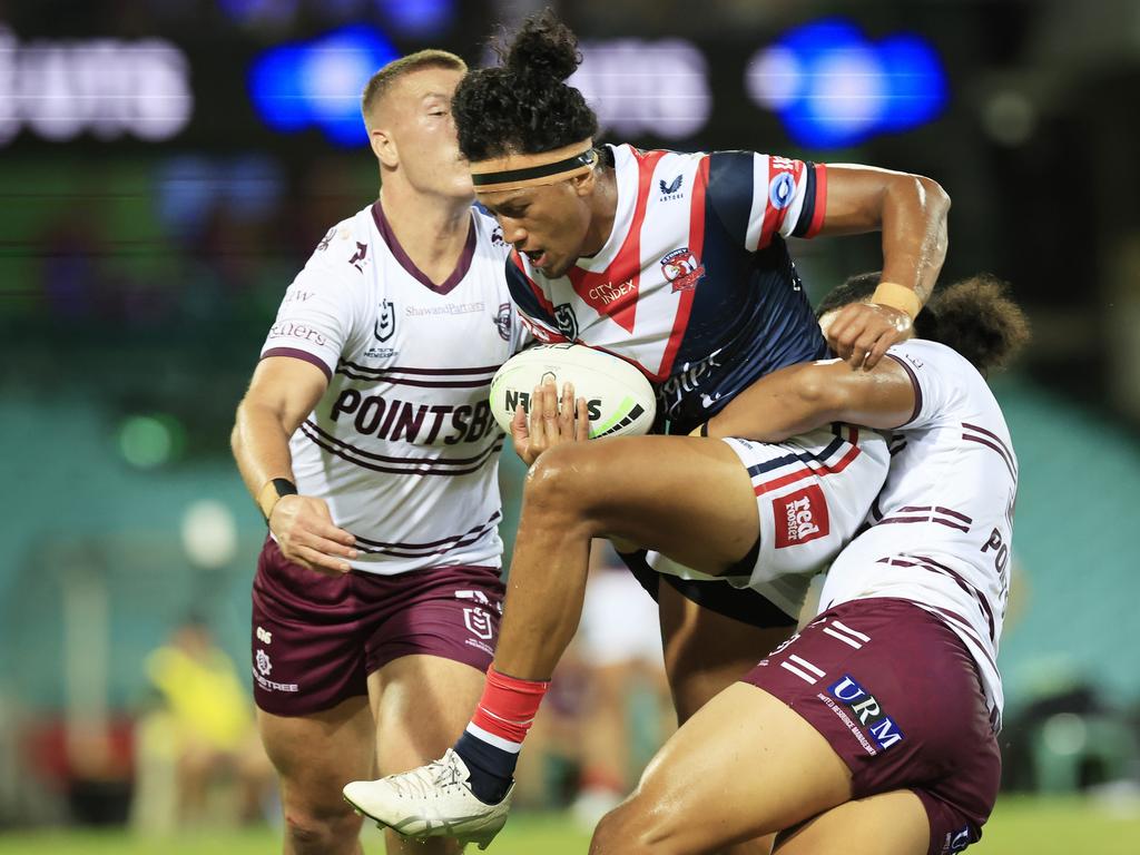 Sitili Tupouniua of the Roosters fell in love with rugby league. Picture: Getty Images