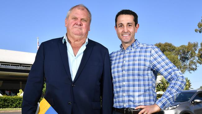 Russell Field and David Crisafulli in Alexandra Hills. Picture: John Gass.