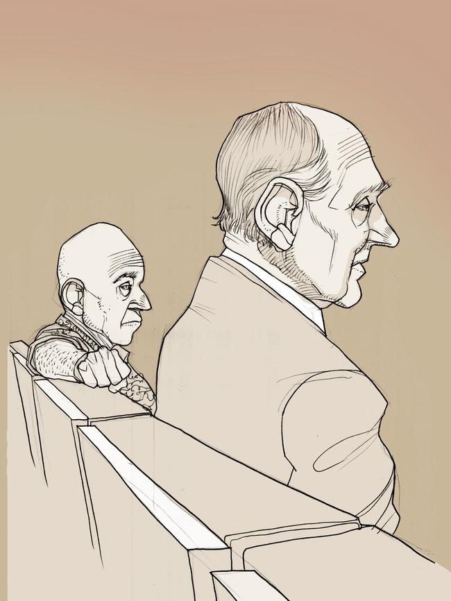 A court drawing of Garry Dubois (left) and Vincent O’Dempsey. Illustration: Brett Lethbridge