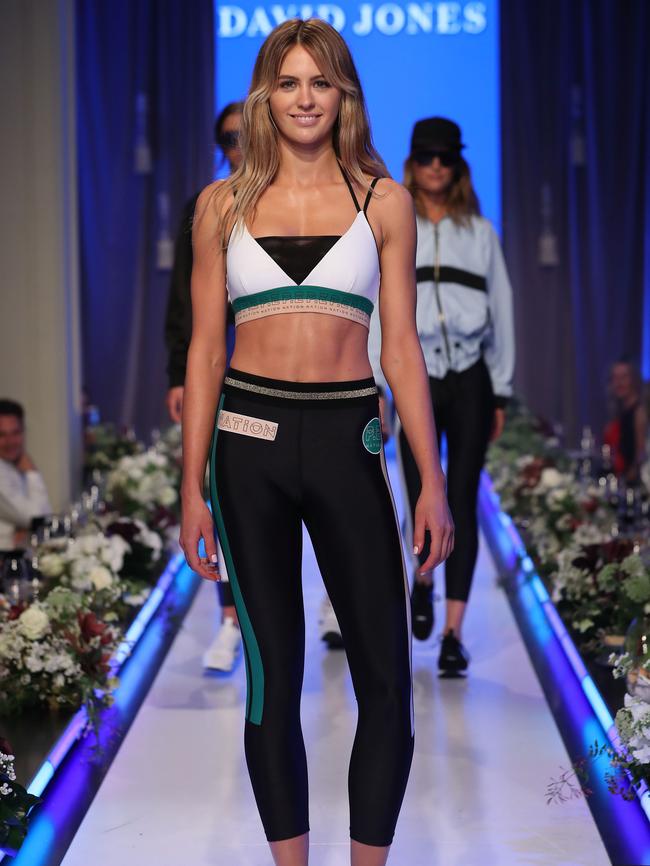 Jesinta Franklin walks the runway in designs by P.E Nation