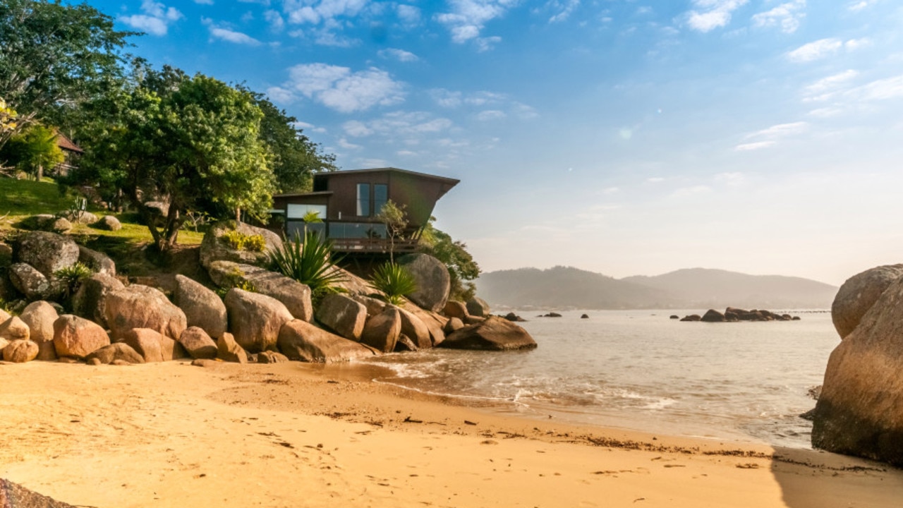 This beach house in Brazil has its own private beach.