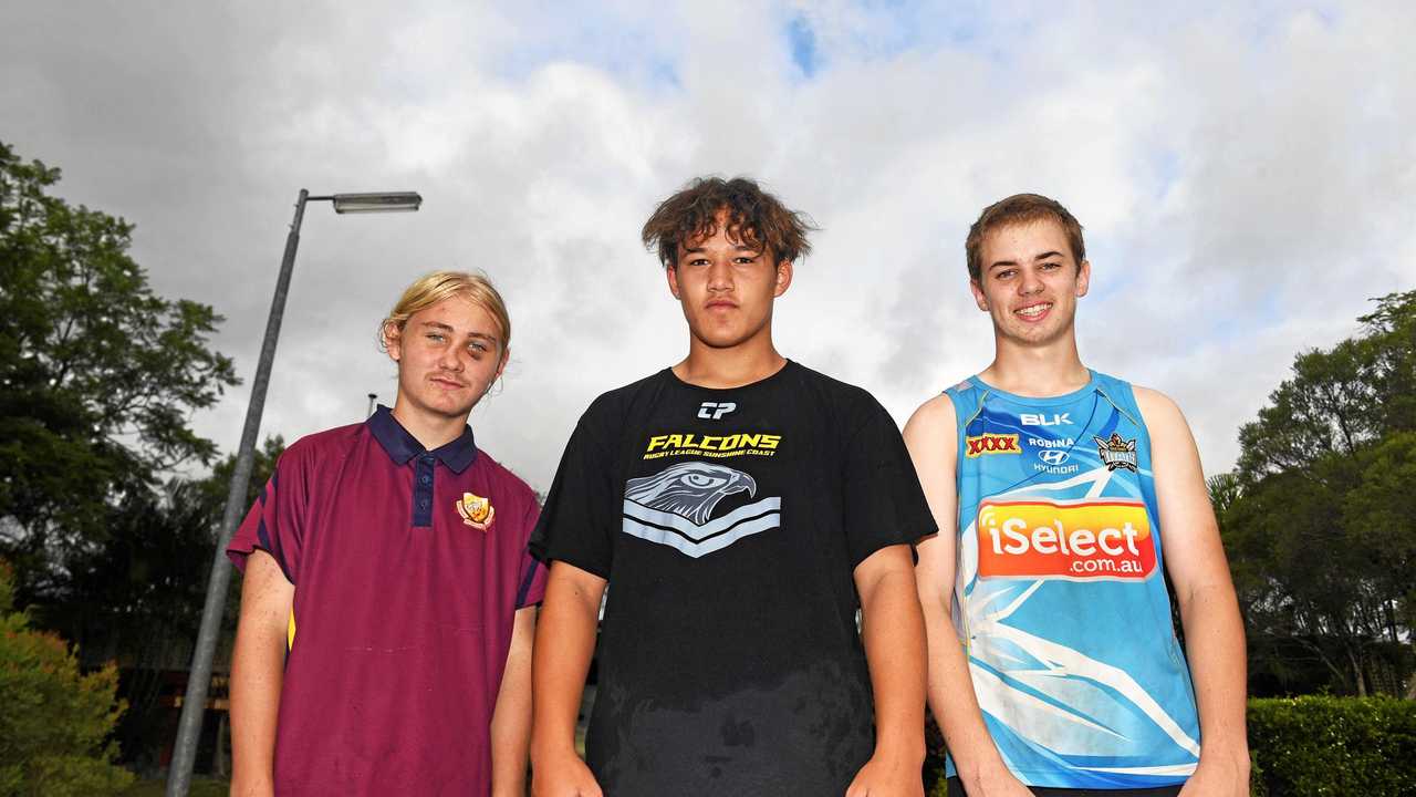 EXCITED: Wide Bay rugby league representatives  Liam Bayldon,  Kahn Sutherland and  Bodie Torr are off to Ipswich next month. Picture: Troy Jegers