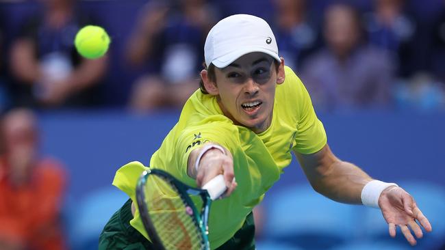 Alex de Minaur is the third Aussie to beat Novak Djokovic. Picture: Getty Images