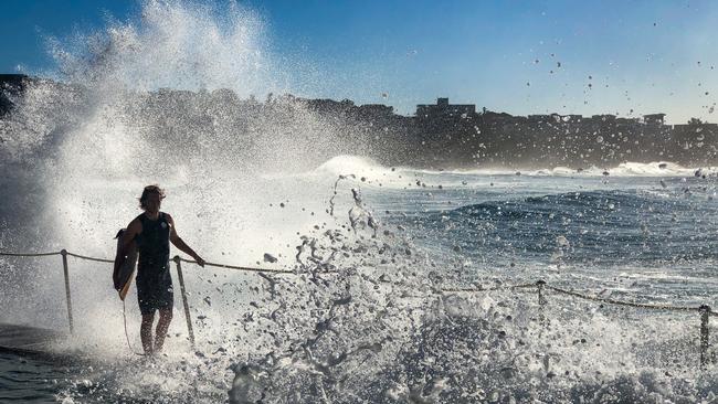 Big swells were recorded at Bronte Beach Picture: NCA NewsWire / Nicholas Eagar