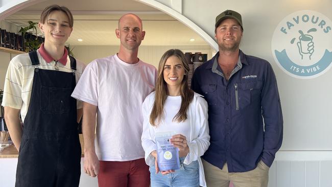 From glassies to coffee shop owners: Kyle Myers and Matt Haimes have opened Favours coffee shop to the community, and are excited to stock Tea Tek Co, a unique tea brand part-owned by fellow Bundaberg local, Belinda Holzhauser.