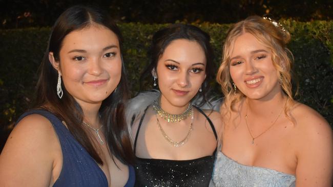 Bridget Ellsworth, Nairi Lee and Emi P at Queensland Academies Creative Industries formal.