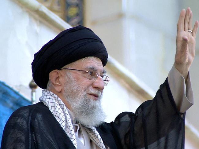 A handout picture made available by the office of Iran's Supreme Leader Ayatollah Ali Khamenei shows him addressing the crowd during a ceremony marking the 35th death anniversary of the Islamic Republic's founder Ayatollah Ruhollah Khomeini at his mausoleum in Tehran on June 3, 2024. (Photo by KHAMENEI.IR / AFP) / RESTRICTED TO EDITORIAL USE - MANDATORY CREDIT "AFP PHOTO / HO / KHAMENEI.IR" - NO MARKETING NO ADVERTISING CAMPAIGNS - DISTRIBUTED AS A SERVICE TO CLIENTS