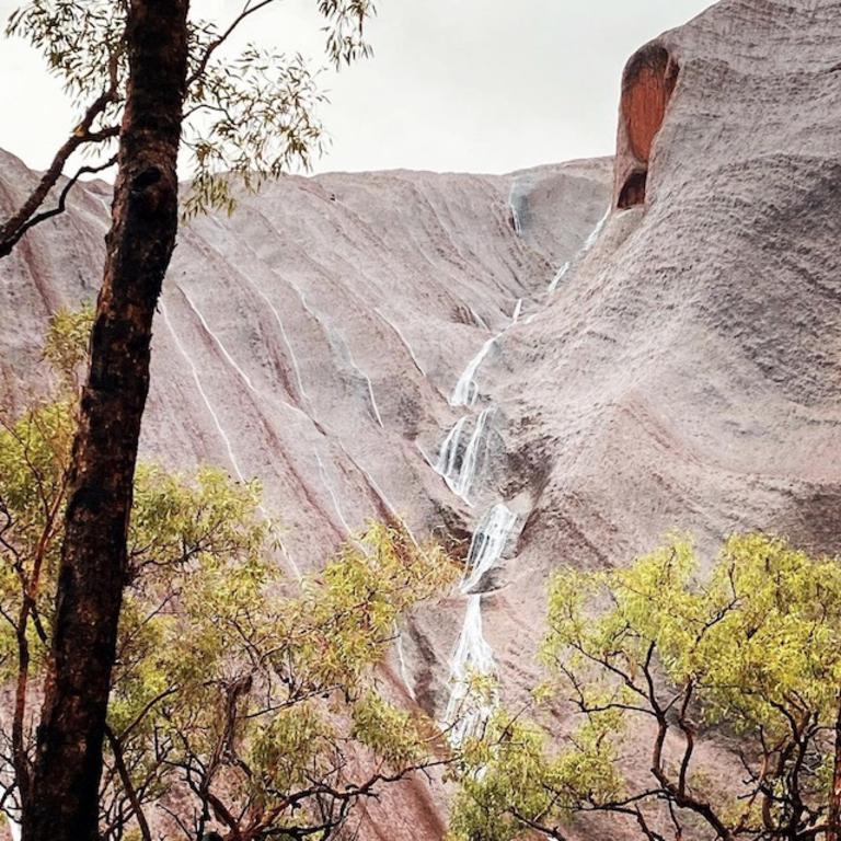 Rainfall At Uluru Creates Magical And Rare Waterfall Scene News Com Au Australia S Leading News Site