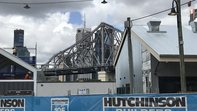 Ongoing construction at Howard Smith Wharves. Picture: Andrea Macleod.