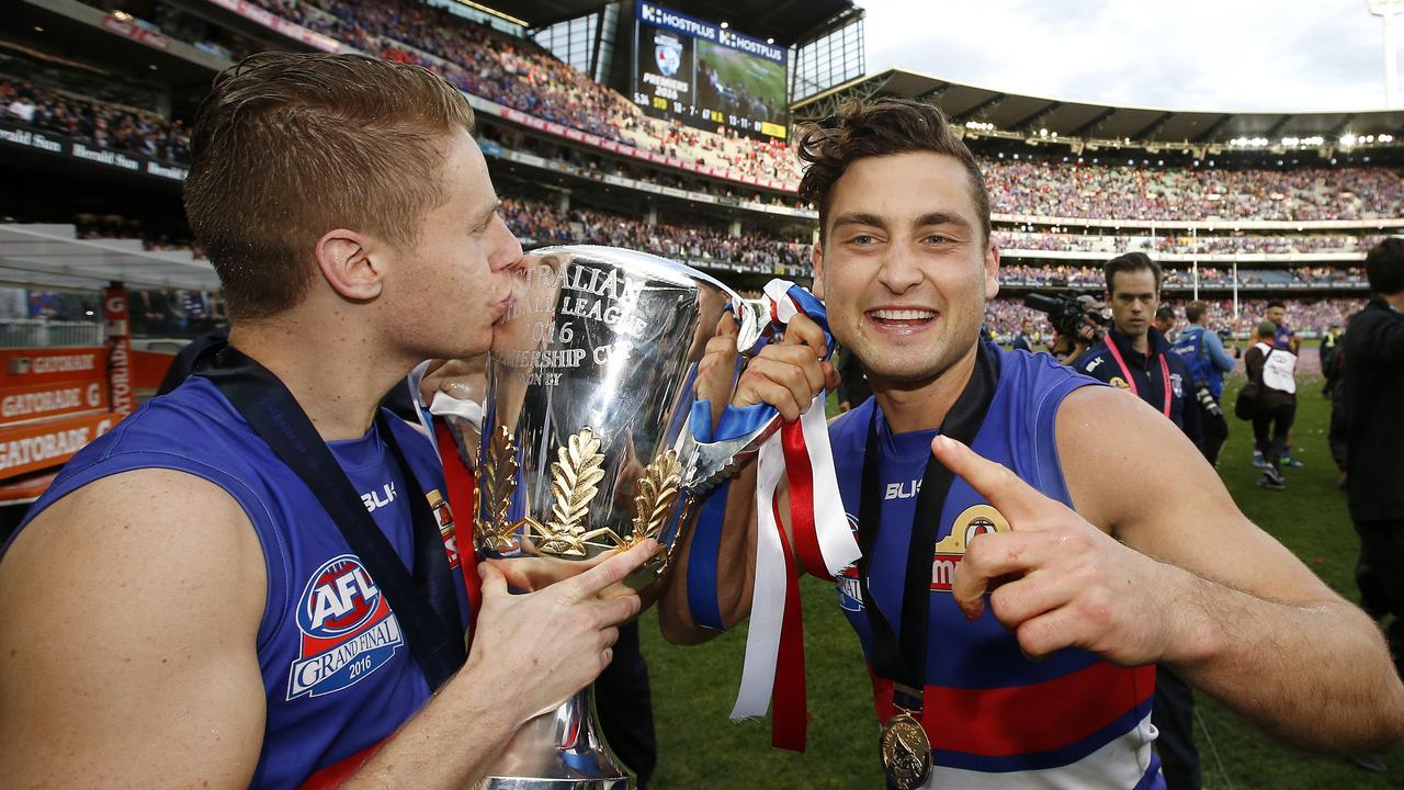 Luke Dahlhaus (right) is set to join Geelong. Picture: David Caird