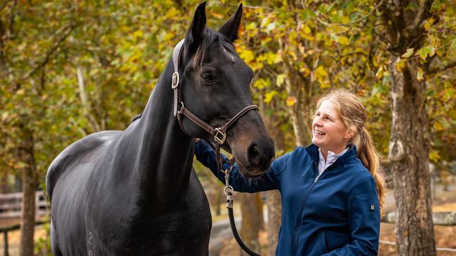 19-year-old up and coming South Australian eventer Millie Treloar with her horse Carbon, at Echunga. Picture: Tom Huntley