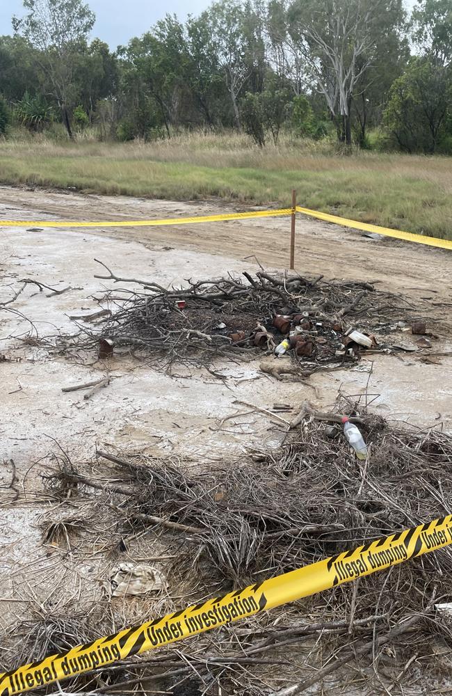 Illegally dumped waste in Townsville.