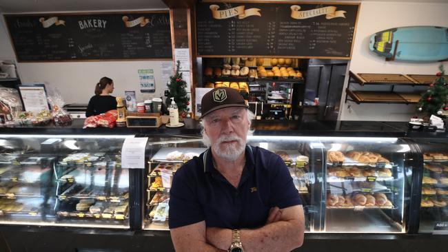 Main Beach Bakery has been an institution on the Gold Coast for decades but now faces closing down due the City Council replacing pivotal carparking with a bus stop. Picture: Glenn Hampson