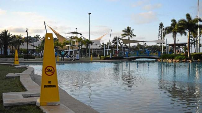 Airlie Beach Lagoon remained closed yesterday after two drownings there on Sunday. Picture: Georgia Simpson