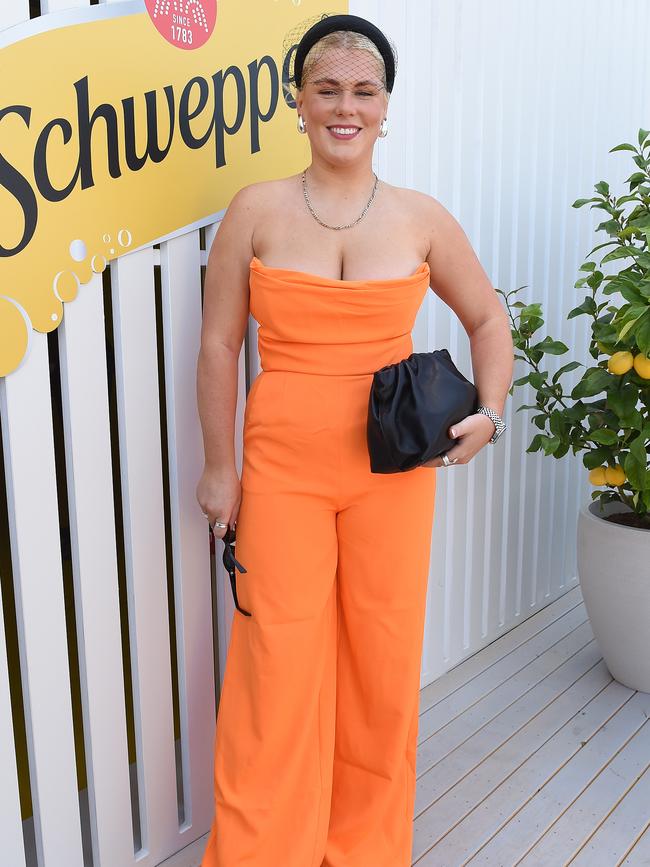 Brooke Warne revealed she was forced to walk 30 minutes in the heat to get to her appearance at the Schweppes marquee. Picture: NCA NewsWire / Josie Hayden